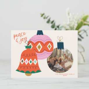 Carte de vœux photo Boules de Noël 