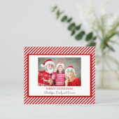 Carte de vœux photo Budget Joyeux Noël rouge blanc (Debout devant)