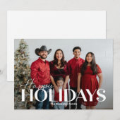 Carte de vœux photo classique gras Joyeuses Fêtes (Devant / Derrière)