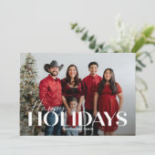 Carte de vœux photo classique gras Joyeuses Fêtes (Debout devant)