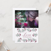 Carte de vœux photo cœur de la Saint-Valentin à mo (Devant/Arrière en situation)