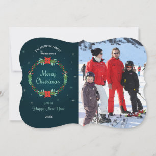 Carte de vœux photo Couronne de Noël Joyeux Noël