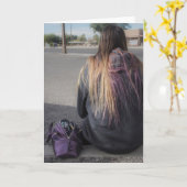 Carte de vœux photo d'adolescent solitaire (Fleur jaune)