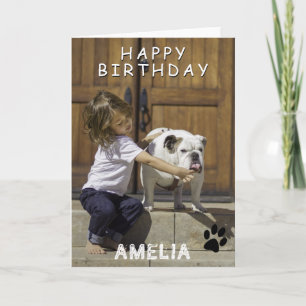 Carte de vœux photo d'anniversaire avec empreinte 