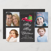 Carte de vœux photo d'arbre de Noël sur tableau no (Devant / Derrière)