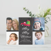 Carte de vœux photo d'arbre de Noël sur tableau no (Debout devant)