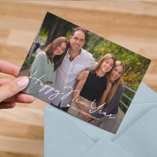 Carte de vœux photo de bonne année simplement écri