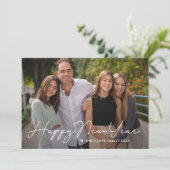 Carte de vœux photo de bonne année simplement écri (Debout devant)