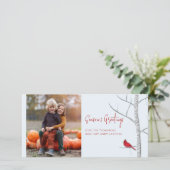 Carte de vœux photo de bouleau d'hiver (Debout devant)