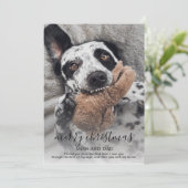 Carte de vœux photo de chien pour Noël par un chie (Debout devant)