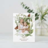 Carte de vœux photo de cône de pin et branches de (Debout devant)