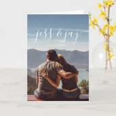 Carte de vœux photo de couple (Fleur jaune)