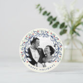 Carte de vœux photo de couronne de fêtes (Debout devant)