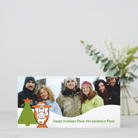 Carte de vœux photo de famille de la ferme laitièr (Debout devant)