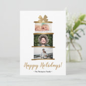 Carte de vœux photo de famille moderne avec ruban  (Debout devant)