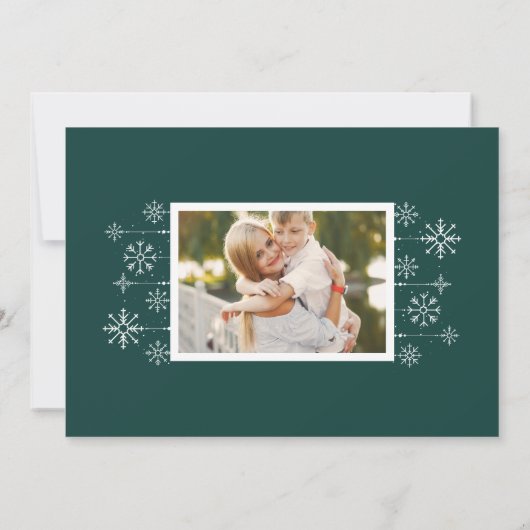 Carte de vœux photo de fêtes | Classique avec fior (Dos)