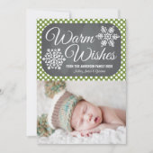 Carte de vœux photo de flocon de neige sur tableau (Devant)