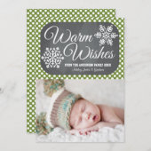 Carte de vœux photo de flocon de neige sur tableau (Devant / Derrière)