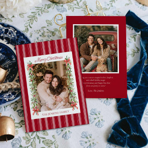 Carte de vœux photo de guirlande Joyeux Noël