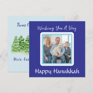 Carte de vœux photo de HANUKKA avec arbres d'hiver