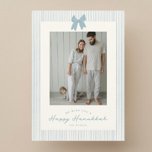 Carte de vœux photo de Hanukkah moderne douce