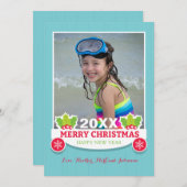 Carte de vœux photo de joie des Fêtes (Devant / Derrière)