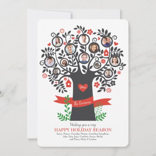 Carte de voeux photo de l'arbre généalogique 8+ (Devant)