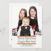 Carte de vœux photo de message de vacances (Devant / Derrière)