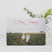 Carte de vœux photo de Noël 2024 Charmant Script (Debout devant)