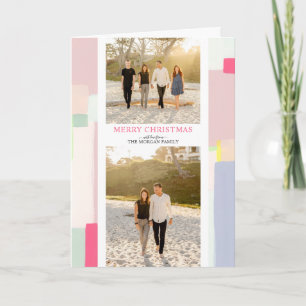 Carte de vœux photo de Noël aux pastels artistique