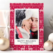 Carte de vœux photo de Noël avec pull moche Joyeus