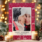 Carte de vœux photo de Noël avec pull moche Joyeus