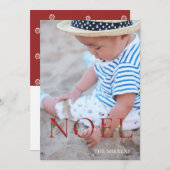 Carte de vœux photo de NOEL botanique ornée (Devant / Derrière)