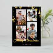 Carte de vœux photo de Noël | Lettre en feuille mé (Debout devant)