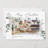 Carte de vœux photo de Noël moderne | Carte de vac (Devant)