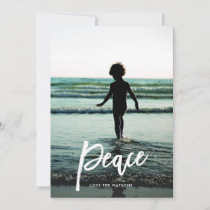 Carte de vœux photo de Noël Peace Snowflake