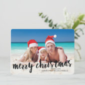 Carte de vœux photo de Noël plat tropical joyeux (Debout devant)