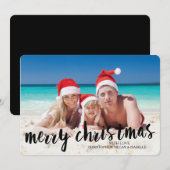 Carte de vœux photo de Noël tropicale et plate (Devant / Derrière)