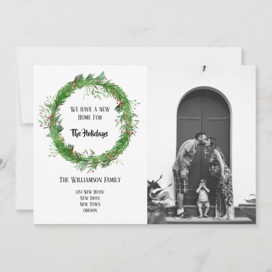 Carte de vœux photo de nouvelle maison dessinée à (Devant)