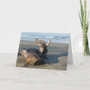 Carte de vœux photo de plage de Costa Rica en bois