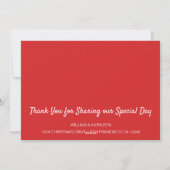 Carte de vœux photo de remerciement moderne pour l (Dos)