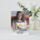 Carte de voeux photo de remise de diplômes Script  (Debout devant)