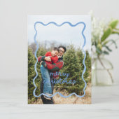 Carte de vœux photo de vacances à bordure ondulée  (Debout devant)