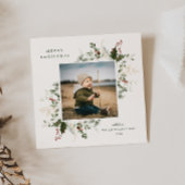 Carte de vœux photo de vacances à feuillage festif