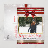 Carte de voeux photo de vacances Arc-en-ciel doré  (Devant / Derrière)