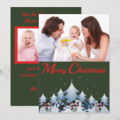 Carte de vœux photo de vacances avec bonhommes de (Devant / Derrière)