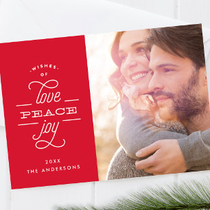 Carte de vœux photo de vacances avec lettrage Love