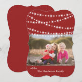 Carte de vœux photo de vacances avec lumières scin (Devant / Derrière)