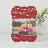 Carte de vœux photo de vacances avec lumières scin (Debout devant)