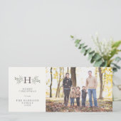 Carte de vœux photo de vacances avec monogramme ru (Debout devant)